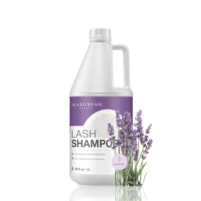 ISLA & FONTANE Lash Shampoo Bulk Multi-Scent Series 68 fl oz / 2L | Gentle Eyelash Cleanser for Lash Extensions | Non-Irritating | Professional Lash Bath Foam For Salon And Home Use (Lavender)