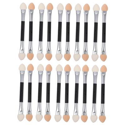 FRCOLOR Dual-sided Eyeshadow Applicator Sticks 30pcs Makeup Tool for Eye Makeup Latex and Aluminum Material for Travel and Daily Use