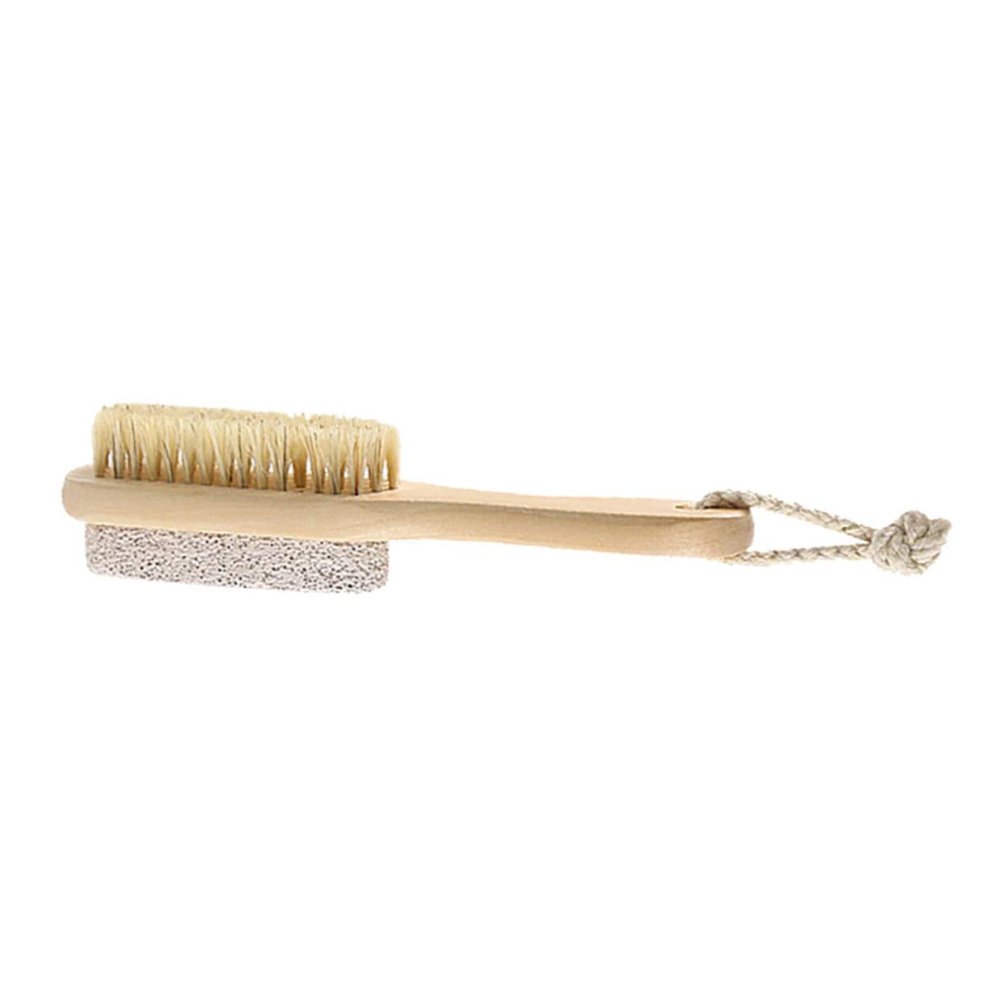 BESTYASH Natural Bristle Foot Scrubber with Handle Pumice Stone Exfoliator for Smooth Skin Tool for and Removal