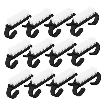 Beavorty 12Pcs Small Horn Nail Brush Set for Manicure and Nail Art Cleaning with Handle for Fingernail Care and Dust Removal