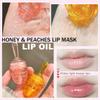 2 Pcs Natural Sleeping Lip Mask, Moisturizing Honey Pot Lip Oil Lip Gloss, Long Lasting & Nourishing Lip Glow Oil, Hydrating & Prevention Dry & Cracked Lip Scrubs Exfoliator (Honey+Peach) view 3