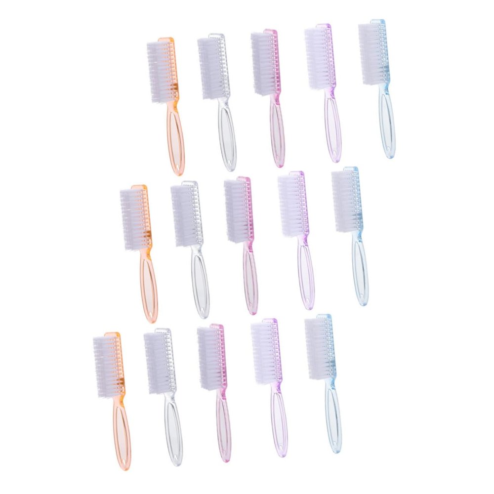 Beavorty 15Pcs Nail Cleaning Brush Long Handle Fingernail Toenail Dust Cleaner Gentle Bristles for Nail Care for Home Use and present Giving