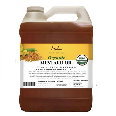 100% Pure Cold Extra Virgin Unrefined Indian Mustard Seed Oil-64 fl.oz/4 lbs