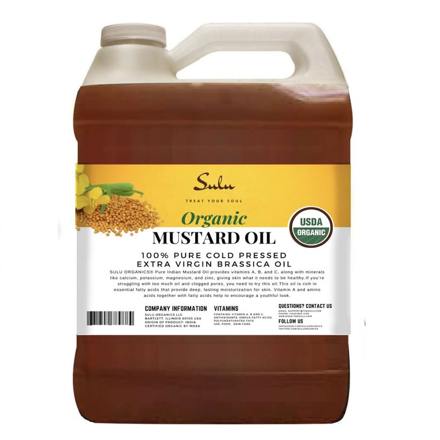 100% Pure Cold Extra Virgin Unrefined Indian Mustard Seed Oil-64 fl.oz/4 lbs