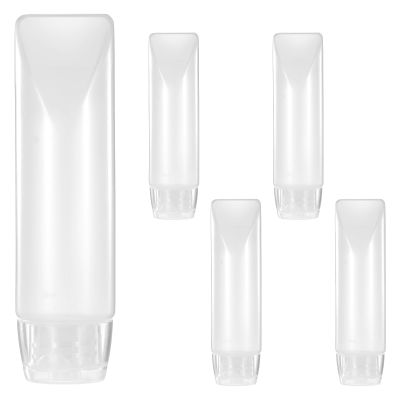 1oz Refillable Toothpaste Tubes, 5 Pcs Travel Size Bottles, Travel Toothpaste Container, Squeeze Bottle With Flip Cap, Reusable Mini Lotion Bottles, Makeup Containers, Empty Lotion Dispensers