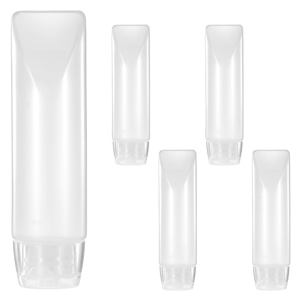 1oz Refillable Toothpaste Tubes, 5 Pcs Travel Size Bottles, Travel Toothpaste Container, Squeeze Bottle With Flip Cap, Reusable Mini Lotion Bottles, Makeup Containers, Empty Lotion Dispensers