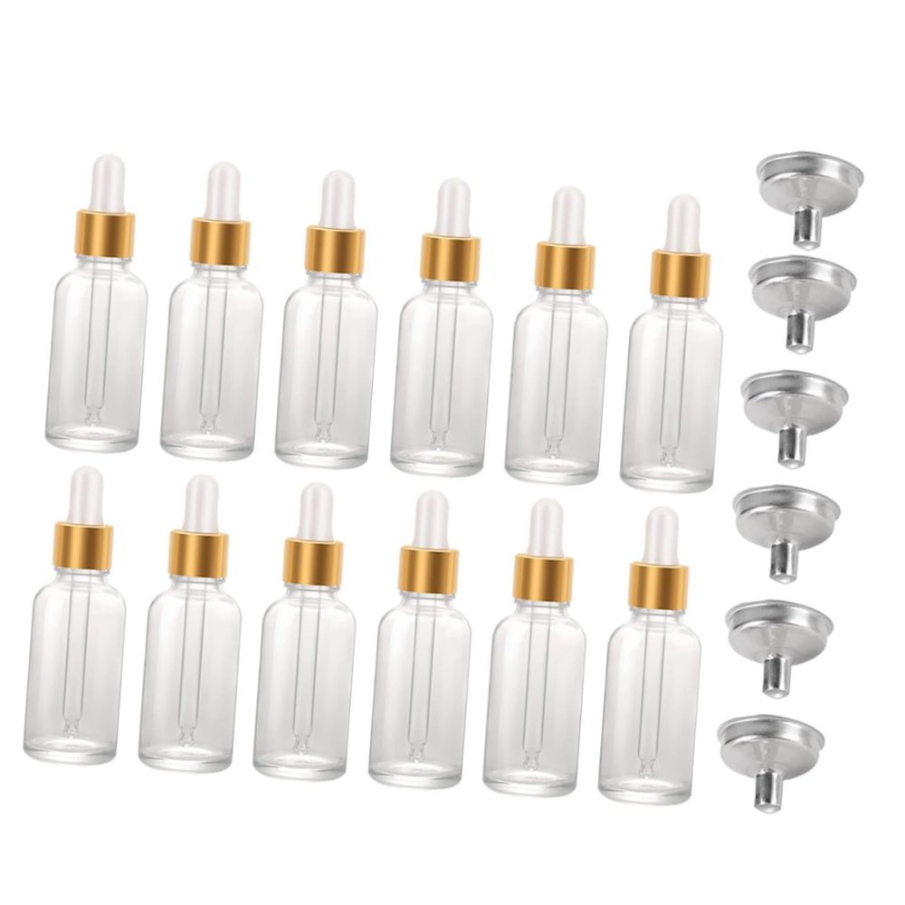 PENIKOKO 24pcs Essential Oil Dropper Bottles Glass Plastic Bulk Empty Bottles for Diy Aromatherapy Perfumes Beard Hair Oils