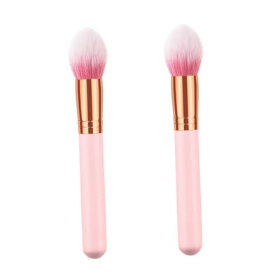 FRCOLOR 2pcs Flame Shape Wooden Handle Makeup Brush Premium Nylon Bristles for Even Powder Application for Daily and Professional Use present for Makeup Lovers