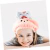 CTIRCHIU Kids Coral Fleece Hair Drying Bonnet Towel Drying Hooded Wrap for Toddlers Adorable Cartoon Design for Bath and Shower view 2