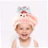 CTIRCHIU Kids Coral Fleece Hair Drying Bonnet Towel Drying Hooded Wrap for Toddlers Adorable Cartoon Design for Bath and Shower view 4