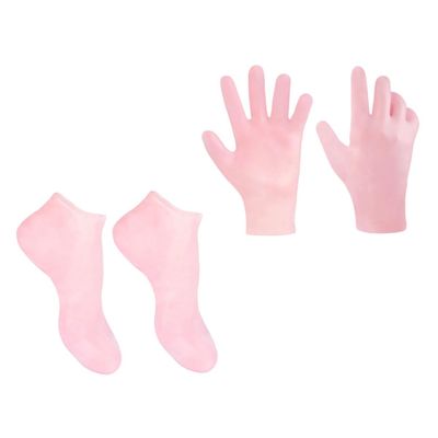 BATHVEVE Moisturizing Gloves and Socks Set 2 Pairs Exfoliating and Hydrating Foot Care for Dry Cracked Skin for Home Foot Therapy