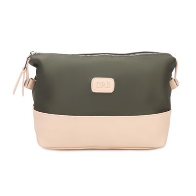 THINGS REMEMBERED Debossed Green Nylon Dopp Kit  Personalized Toiletry Bag with Interior Pockets  Vegan Leather Accents