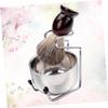 ERINGOGO 3-Piece Beard Care Kit Shaving Bowl Set Storage Rack Shaving Brush and Soap Bowl for Men for Home Grooming Random Color view 3