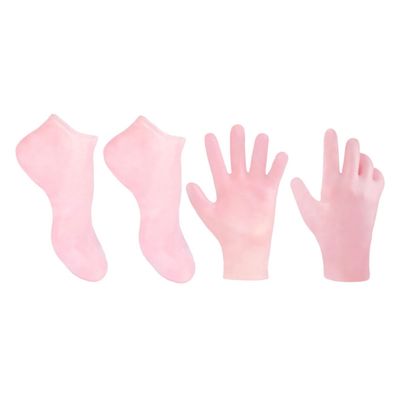 LOLIPPYY 1Set Moisturizing Socks and Gloves for Foot and Hand Care Pink Hydrating Socks for Cracked Heels Material Prevent Dryness and Protect Skin Socks