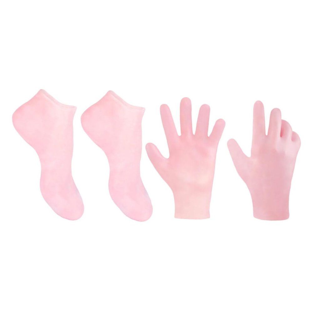 LOLIPPYY 1Set Moisturizing Socks and Gloves for Foot and Hand Care Pink Hydrating Socks for Cracked Heels Material Prevent Dryness and Protect Skin Socks