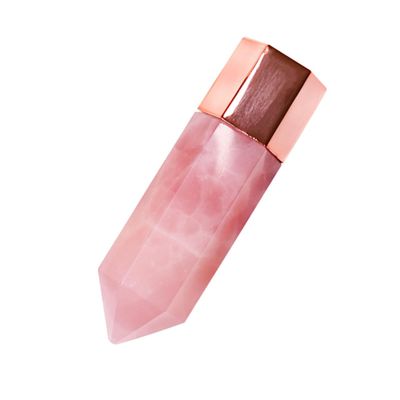 BATHVEVE Pink Quartz Face Massager Gua Sha Tool Essential Oil Bottle Crystal Roller for Women Facial Skincare and Relaxation for Personal Spa and Self-Care