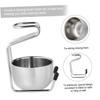 FOMIYES Stainless Steel Brush Stand Holder Razor Stand Safety Razor Brush Holder Soap Bowl view 3