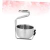 FOMIYES Stainless Steel Brush Stand Holder Razor Stand Safety Razor Brush Holder Soap Bowl view 4