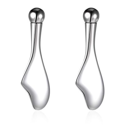 2PCS Gua Sha Facial Tools Mini Eye Care Stick Cooling Metal Roller Eye Cream Applicator Wand Stick Women Face Skin Care Massage Set for Jawline Sculpting and Puffiness Reducing
