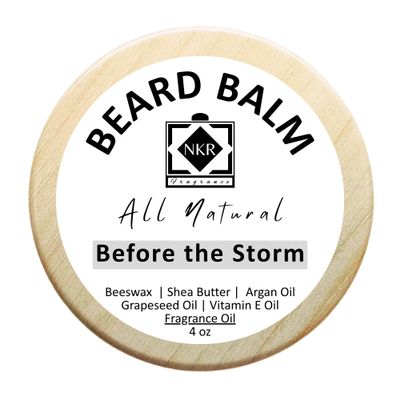 Beard Balm | Leave-in-Conditioner for Beard & Mustache | Natural Ingredients | Shea Butter & Argan Oil | Before the Storm