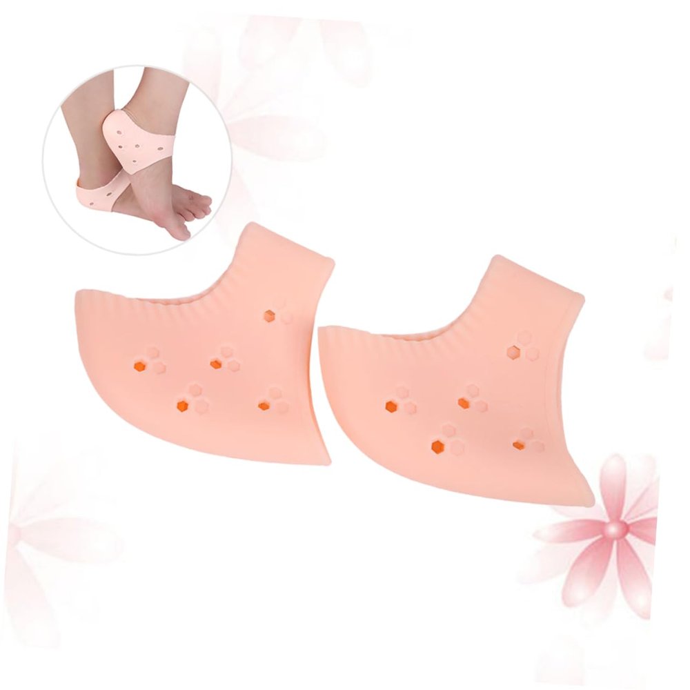 Beavorty Heel Protective Sleeve Cover Gel Heel Socks for Foot Care Moisturizing Breathable for Cracked Skin Comfortable Fit for Day and Night Use