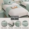 Beige,70x185cm/27.5x72.8in,Lace Massage Table Bed Cover,Reusable Beauty Massage Bed Sheets with Hole Elastic Pillowcase Massage Fitted Sheets Stools Cover 4 Piece Set view 2
