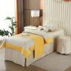 Beige,70x185cm/27.5x72.8in,Massage Table Cover with Hole,Elastic Massage Bed Cover Large Beauty Massage Couch Cover Washable Pillowcase Stool Cover Bed Cover 4 Piece Set view 1
