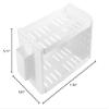 ABOOFAN Double Layer Storage Rack Desk Essentials Collapsible Storage Bins Makeup Organizer Hooks Stationery Organizer Bathroom Shelf Kawaii view 3