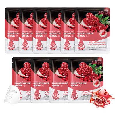10 Pack Sheet Face Masks,Hydrating Facial Mask Set,Non-Sticky Facial Sheet Masks Bulk,Long-Lasting Moisturizing Facemasks,Birthday Party Spa Gift for Women and Men 10