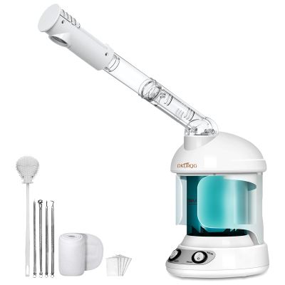 DKURQG Facial Steamer, Nano Ionic Face Steamer for Facial Deep Cleaning Portable Ozone Steamer with Extendable 360 Rotating Arm, Humidifier for Home Salon Spa or Personal Care (Blue)