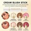 IONSGAKO 6 Colors Cream Contour Stick Makeup Kit, Double-ended Cream Highlighter Stick Bronzer and Blush Stick for Sculpt the Cheeks, Matte & Dewy Finish, Face Contour Kit for Beginners, Set B view 3