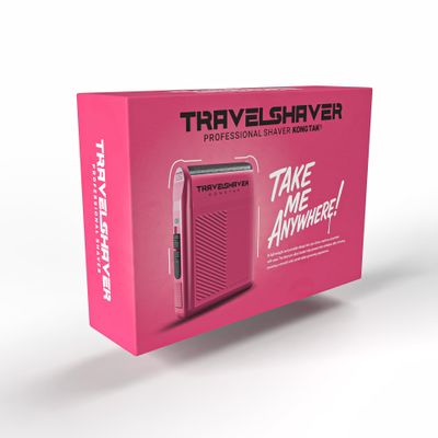 KONG TAK Solo Single Foil Pocket Shaver | Travel Shaver for Professional & Home use | 120 Min Runtime Cordless use, Powerful USB-C (Pink)