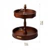 360 Wooden Rotating Makeup Organizer, Vanity Perfume Carousel, Dessert/Key Tray, Rustic Countertop Display Stand view 2