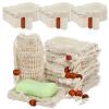 40 Pack Soap Bags Mesh Exfoliating with Drawstring Bar, Natural Sisal Soap Pouch Drying Exfoliating Net for Bath and Shower view 1