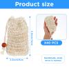 40 Pack Soap Bags Mesh Exfoliating with Drawstring Bar, Natural Sisal Soap Pouch Drying Exfoliating Net for Bath and Shower view 2