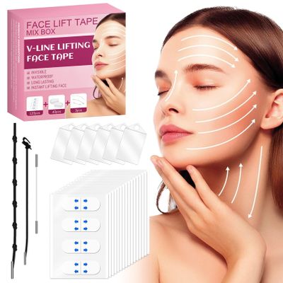ANTIVP Face Lift Tape Invisible Neck Tape Lifting Invisible With Bands for Jowls Face Lifting Tape V-Shaped Instantly for Facial Wrinkles(160PCS)