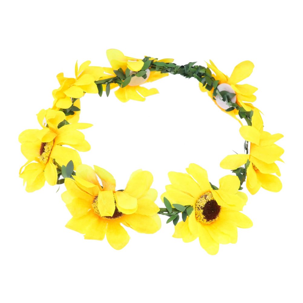 NIYANGLE Sunflower Flower Crown Headband for Weddings and Festivals Beautiful Floral Hair Wreath Accessory Stylish Headpiece for Brides and Girls