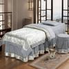 LDLCYCN Grey,190 * 70cm(S), 4 Piece Massage Table Bed Cover Set Massage Table Bed Skirt Breathable Reusable Spa Bed Cover with Face Hole Full Wrap Massage Table Accessories Machine Washable view 1