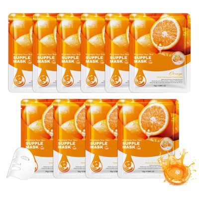 10 Pack Sheet Face Masks,Hydrating Facial Mask Set,Non-Sticky Facial Sheet Masks Bulk,Long-Lasting Moisturizing Facemasks,Birthday Party Spa Gift for Women and Men 07