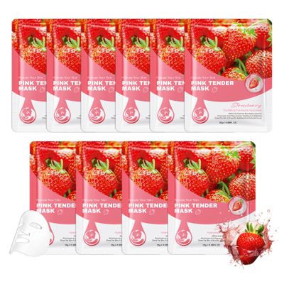 10 Pack Sheet Face Masks,Hydrating Facial Mask Set,Non-Sticky Facial Sheet Masks Bulk,Long-Lasting Moisturizing Facemasks,Birthday Party Spa Gift for Women and Men 06