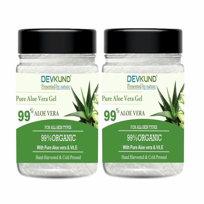 PRZX Aloe Vera Gel Raw - 100% Pure Natural Gel - Ideal for Skin, Face, Hair Care, Moisturizer & Dark Circles 400g
