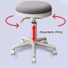 Adjustable Height Rolling Stool with Wheels, 47~64cm, Soft Sponge Cushion, 360 Swivel, for SPA, Salon, Office, Massage, and Home Use view 4