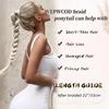 2 Packs Platinum Blonde Long Braided Ponytail Extensions with Hair Ties Natural Soft Synthetic Hair Piece for Black Women Straight Wrap Around Hair Extensions Ponytail view 3