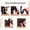 2 Packs Platinum Blonde Long Braided Ponytail Extensions with Hair Ties Natural Soft Synthetic Hair Piece for Black Women Straight Wrap Around Hair Extensions Ponytail view 4