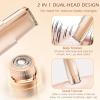 Bikini Trimmer for Women, 2 in 1 Dual-Head Electric Razors for Women Pubic Hair, Wet/Dry Use Body Hair Trimmer and Face Shaver with Display, Rechargeable Hair Removal for Bikini Legs Face Underarm Arm view 2