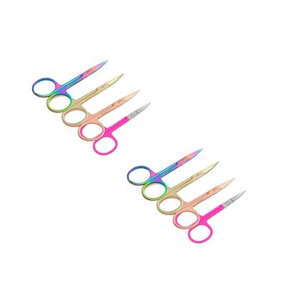 NIYANGLE 8pcs Stainless Steel Eyebrow Scissors Kit Nose Hair Trimmer Men Eyebrow Shaping Tools