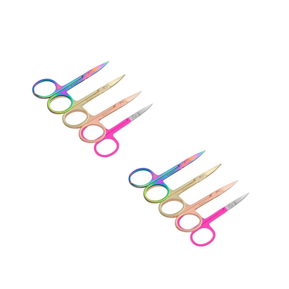 NIYANGLE 8pcs Stainless Steel Eyebrow Scissors Kit Nose Hair Trimmer Men Eyebrow Shaping Tools