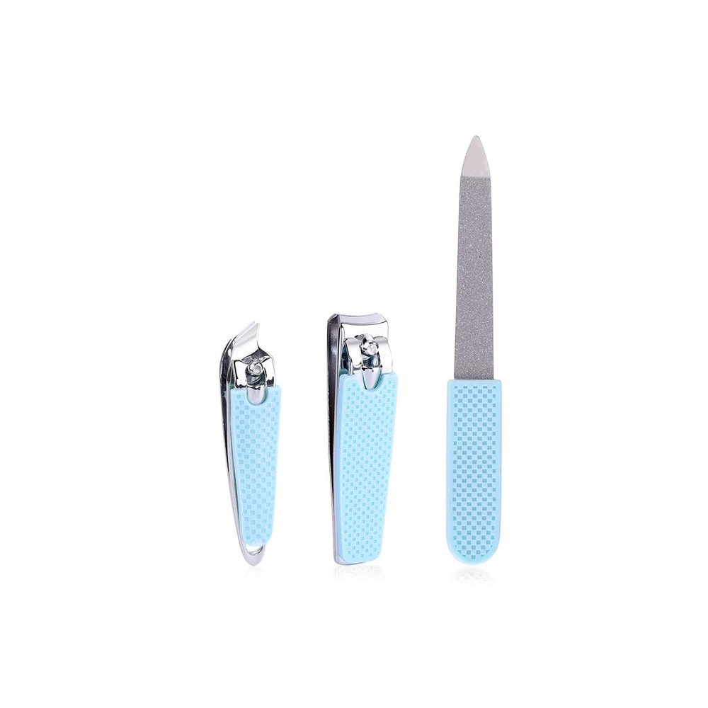 58GXCAAMOT Toenail 3 Pieces Silica Gel Handle Nail Clipper Set Nail Tip Clipper Nail Cutter Pedicure Tools Manicure Set Kit Professional (Color : Blue Green)