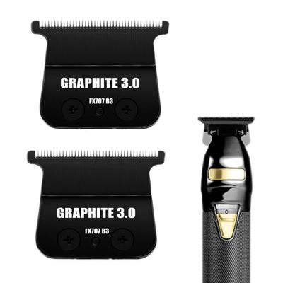 2 Pcs FX707Z DLC 2.0 Replacement Blades Head Compatible with BaByliss PRO Barberology Trimmer Blade,Zero-Gapped Replacement Trimmer Blade Compatible with BaBylissPRO FX787 & FX726 TrimmerBlack