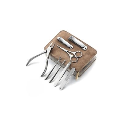 58GXCAAMOT Toenail 8 PCS Nail Clippers Kit Thick Stainless Steel Curved Blade Oblique Nail Cutter Scissor Tweezer Manicure Pedicure Tools Set (Color : B)